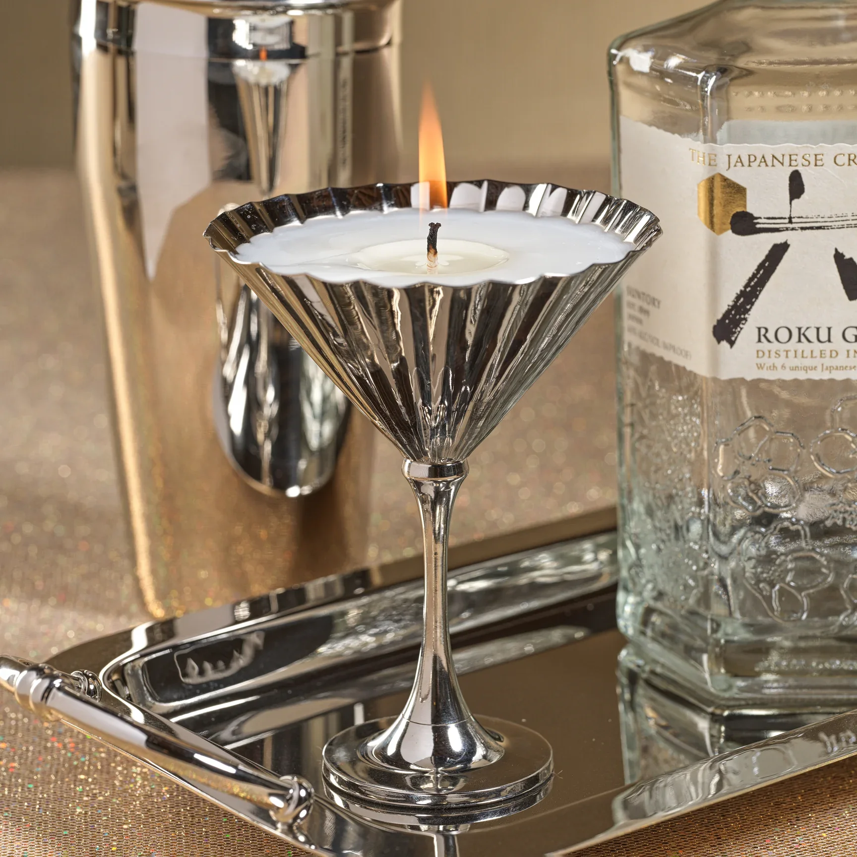 Vendôme Martini Candle, Polished Nickel - Image 3