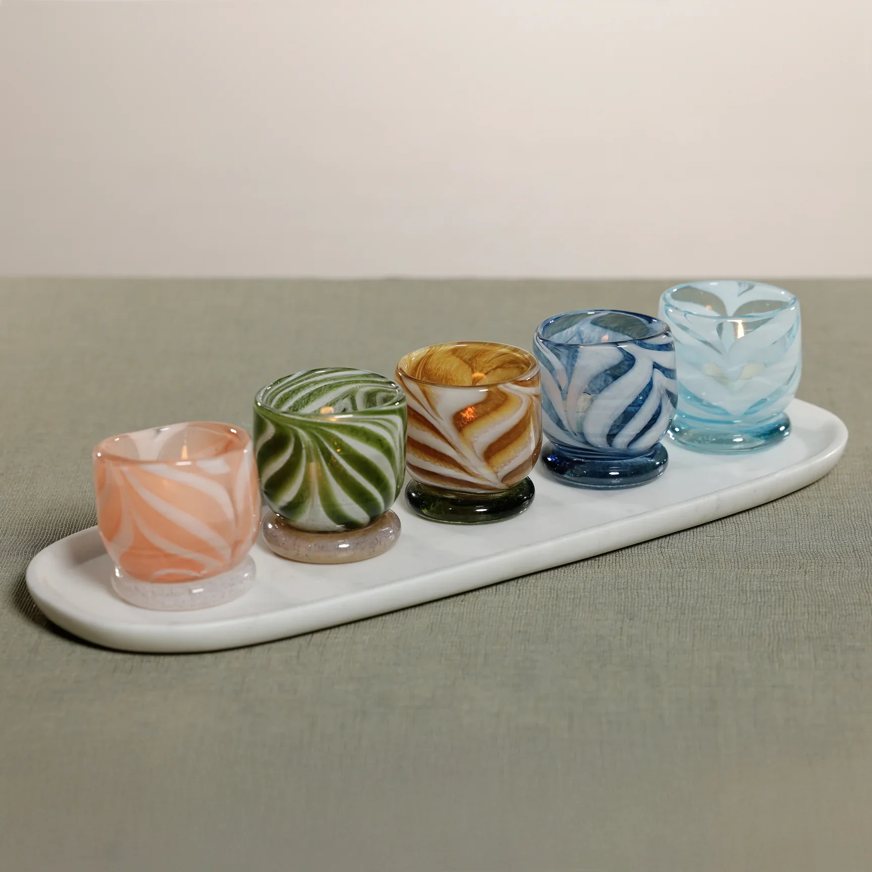 Venezia Colored Tealight Holder - Sea Blue - Image 3