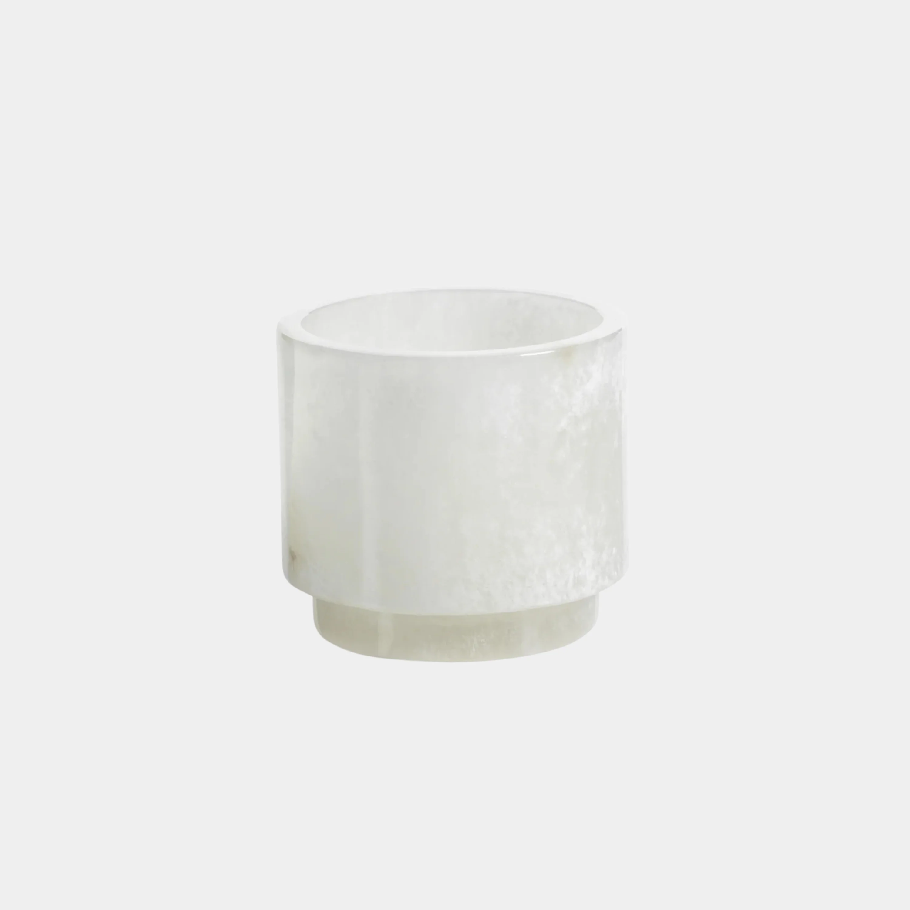 Yasmeen Polished Alabaster Stone Candle Holder - Large